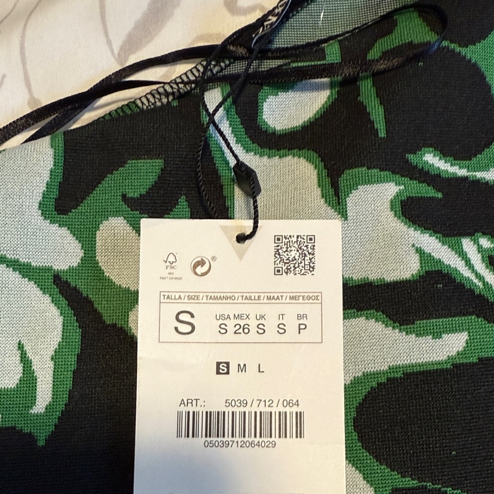 Zara Camouflage One-Shoulder Top - Picture 2 of 4